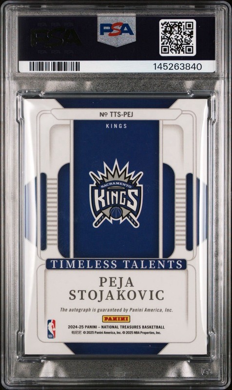 PEJA STOJAKOVIC AUTO PSA 8 2024 NATIONAL TREASURES TIMELESS TALENTS /25 POP 1 🔥 view 2