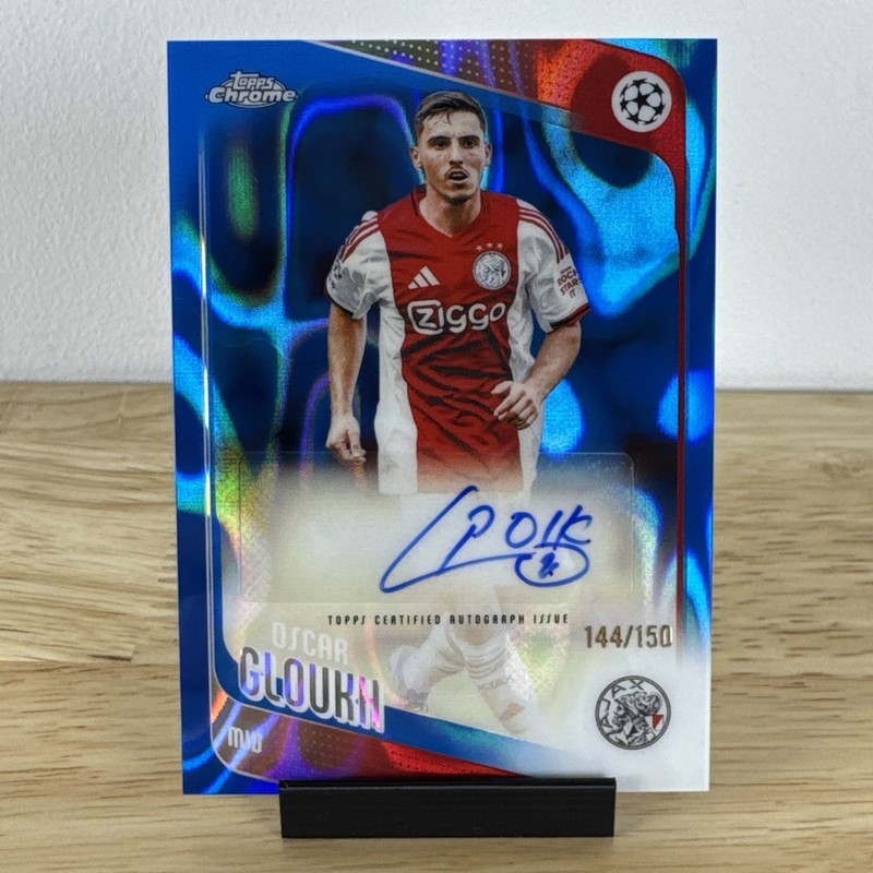 2025-26 Topps Chrome UEFA Oscar Gloukh Blue lava Auto /150 - AFC Ajax #CA-OG