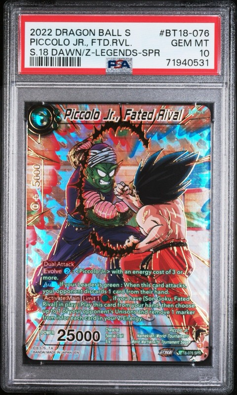 Dragon Ball Super Game Z-Legends SPR Piccolo Jr. Fated Rival BT18-076 PSA 10 Gem
