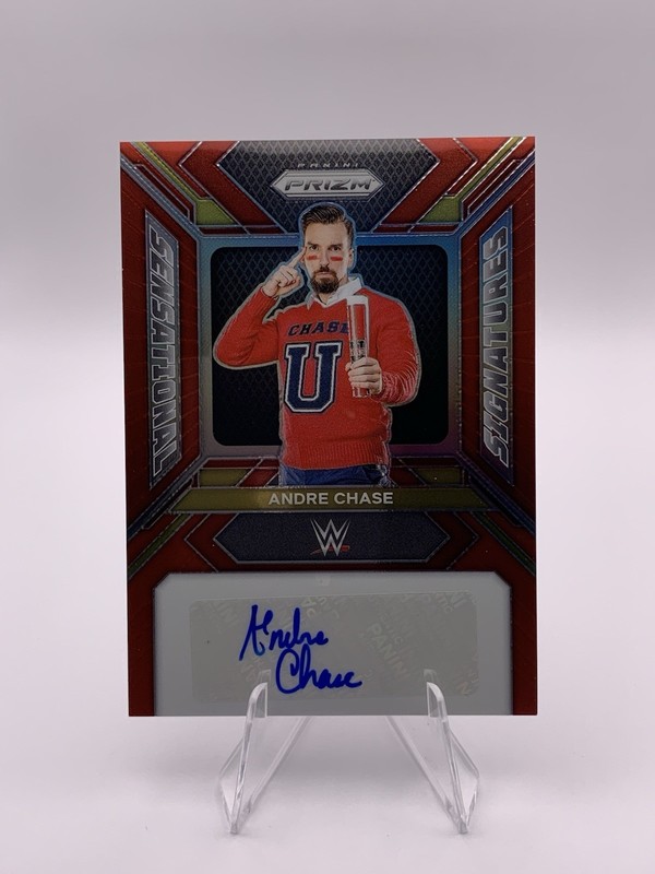 2024 Panini Prizm WWE Andre Chase Sensational Signatures Auto Red Prizm #’d/99