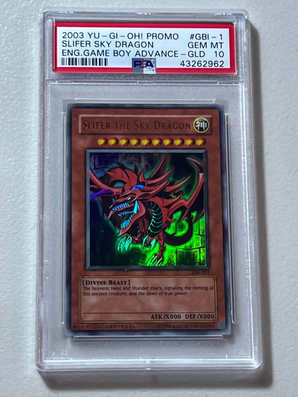 PSA 10 2003 YU-GI-OH! GAME BOY ADVANCE ULTRA RARE SLIFER THE SKY DRAGON GBI-001