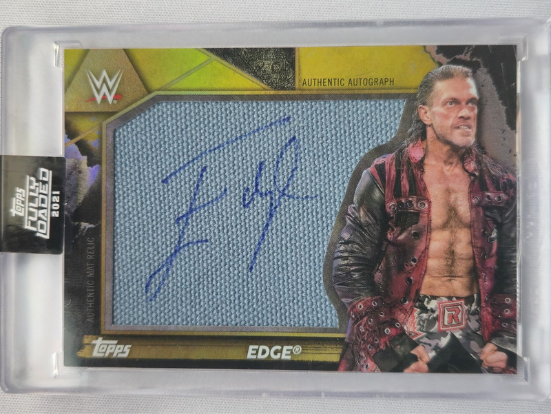 Topps 2021 WWE Fully Loaded Edge Autograph Event-Used Mat Relic Card /75