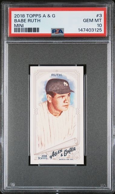 BABE RUTH 2018 Topps A & G MINI #3 PSA 10 GEM MT HOF