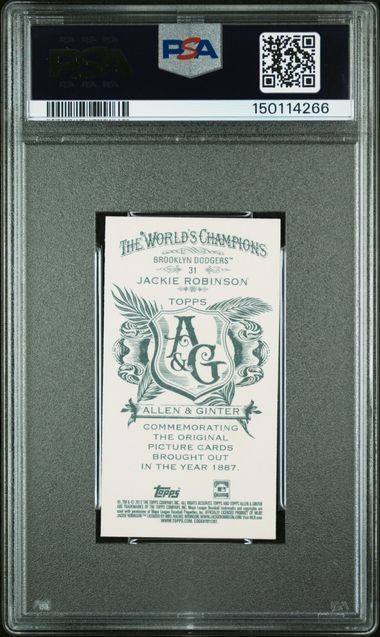 JACKIE ROBINSON 2012 Topps A & G MINI—A & G BACK #31 PSA 10 GEM MT POP 6 view 2
