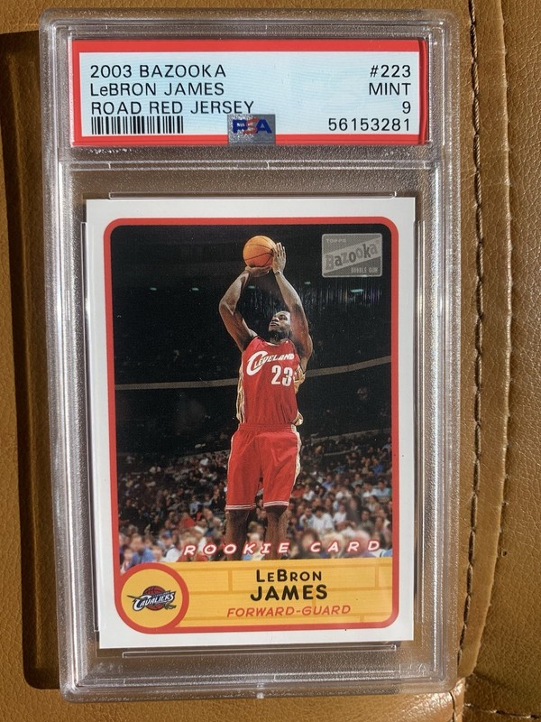 2003-04 Topps Bazooka Road Red Jersey Lebron James Rookie RC #223 PSA 9 MINT 