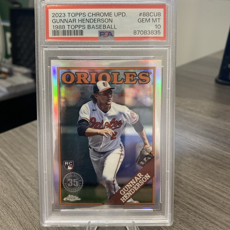 2023 Topps Chrome Update Gunnar Henderson 1988 #88CU-8 PSA 10 Rookie Orioles