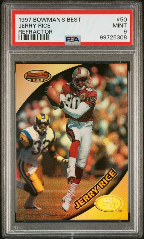1997 Bowman Best #50 Jerry Rice Refractor PSA 9 Low Pop 21/9 Finer