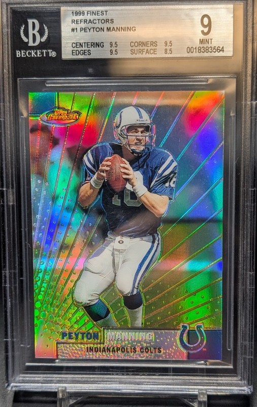 1999 Finest #1 Peyton Manning Refractor BGS 9