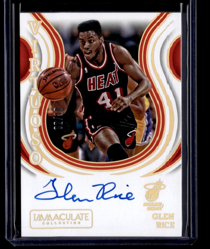 GLEN RICE #/10 2023-24 IMMACULATE COLLECTION VIRTUOSO ON CARD AUTO GOLD HEAT