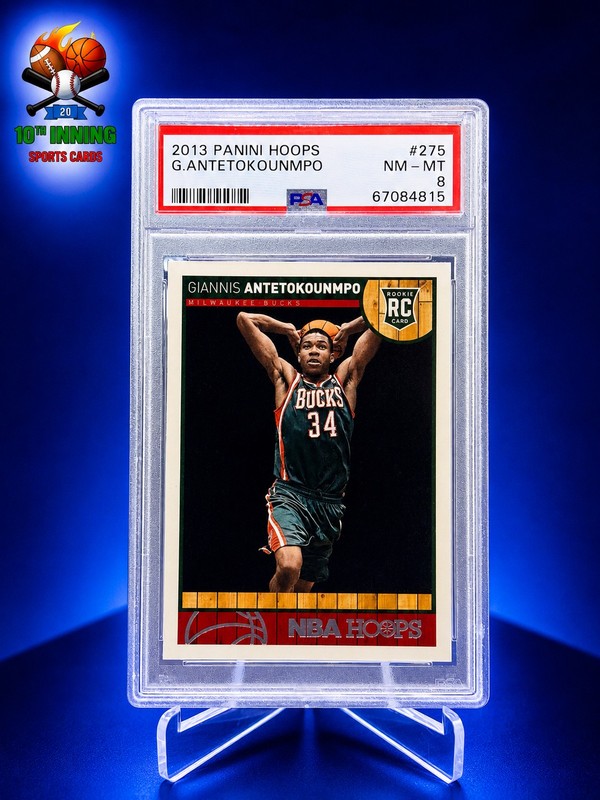2013-14 NBA Hoops - Giannis Antetokounmpo #275 (RC) PSA 8