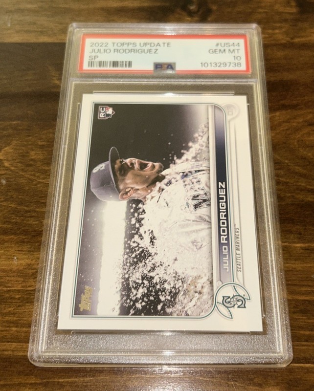 2022 Topps Update US44 Julio Rodriguez CENTERED SP Variation Rookie PSA 10  view 2