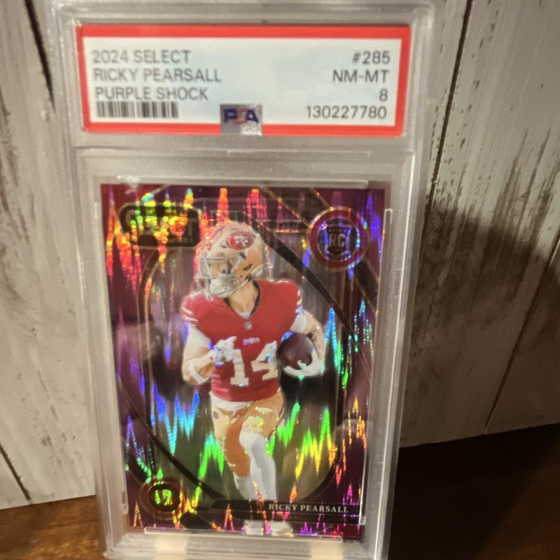 Panini 2024 Select Ricky Pearsall Rookie Purple Shock Club Level #285 PSA 8