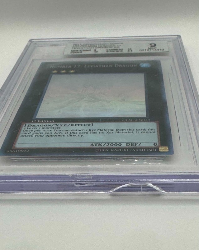 2011 YuGiOh! 1st Edition Leviathan Dragon Ghost Rare Mislabel French BGS 9 MINT view 2