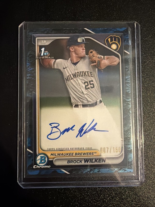 2024 1st Bowman Chrome Blue Lunar Refractor Auto /150 BROCK WILKEN ⚡️ #CPA-BW