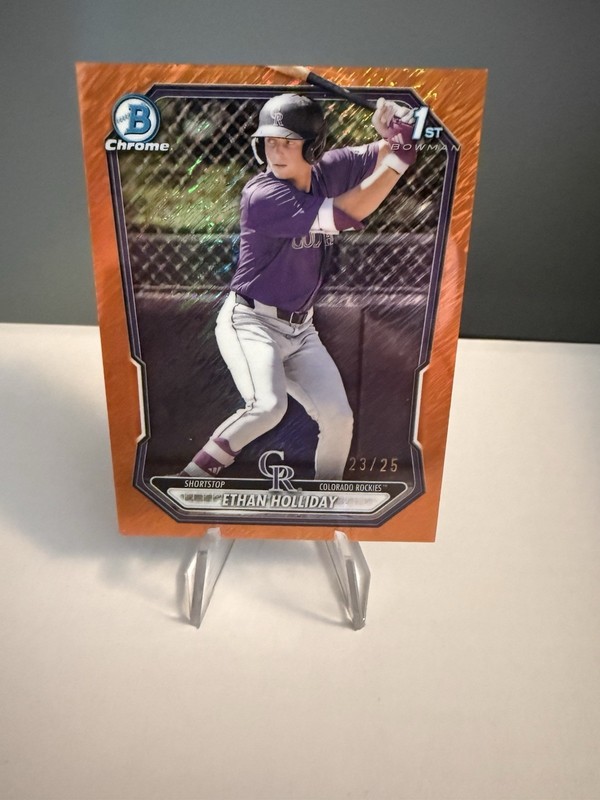 Topps 2026 Bowman Chrome Ethan Holliday Orange Shimmer 1st Bowman BCP-1 /25