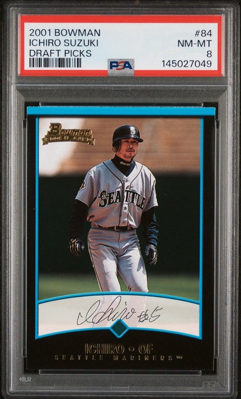 2001 Bowman Draft Picks RC Ichiro Suzuki PSA 8