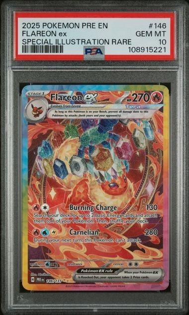 Pokémon Card Flareon EX 146/131 PSA 10 Prismatic Evolutions Gem Mint