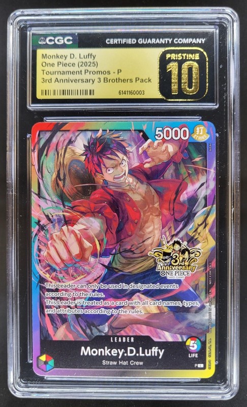 2025 ONE PIECE MONKEY D. LUFFY TOURNAMENT PROMO CGC 10 PRISTINE C PT