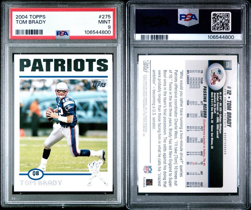 2004 Topps Football #275 New England Patriots Tom Brady PSA 9!! **READ DESC**