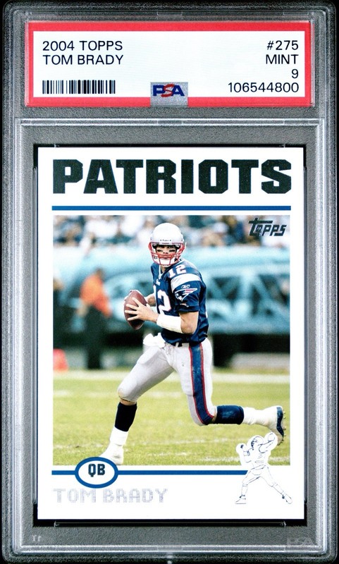 2004 Topps Football #275 New England Patriots Tom Brady PSA 9!! **READ DESC** view 2