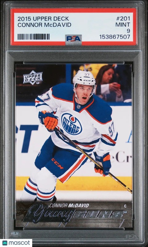 2015-16 Upper Deck Series One Connor McDavid Young Guns RC Rookie #201 PSA 9