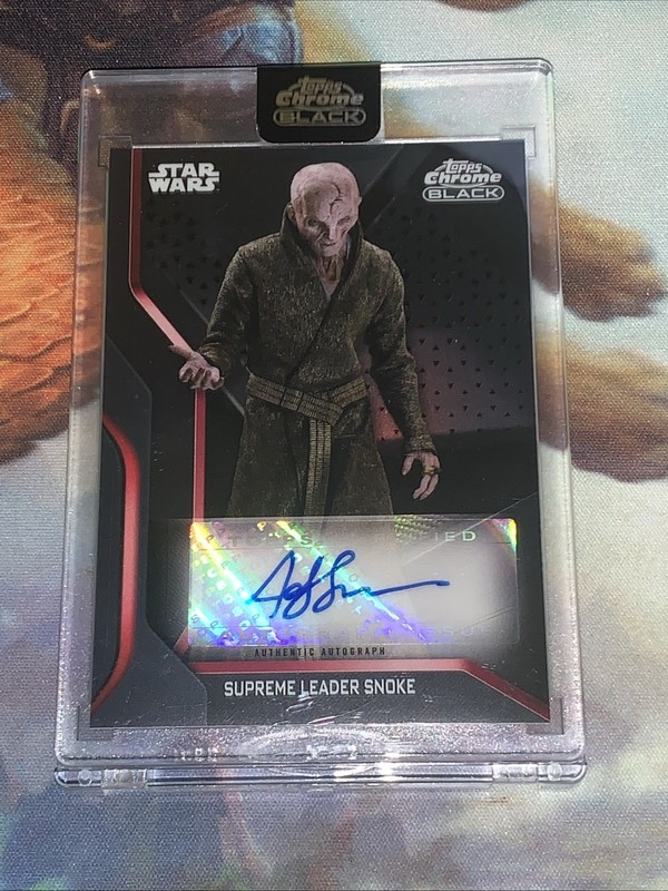 2022 Topps Chrome Black Star Wars Andy Serkis Supreme Leader Snoke Auto