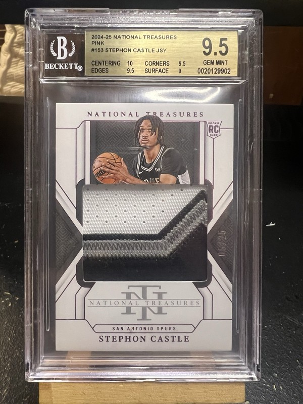2024 National Treasures Stephon Castle Rookie Patch 5/25 JSY #5 BGS 9.5 ~ PSA 10