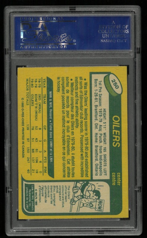 1980 O-Pee-Chee OPC Hockey 2nd Year Wayne Gretzky PSA 7 view 2