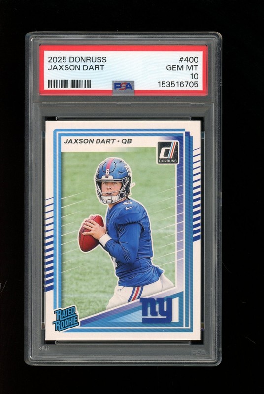 2025 Panini Donruss #400 Jaxson Dart Rated Rookie RC New York Giants PSA 10