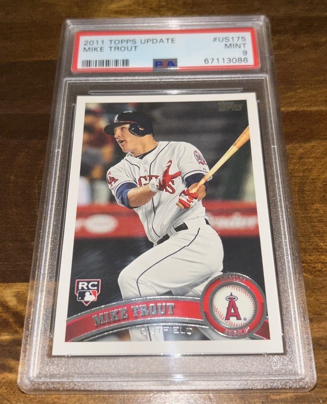 2011 Topps Update Mike Trout US175 CENTERED Rookie HIGH END PSA 9 MINT Angels  view 2