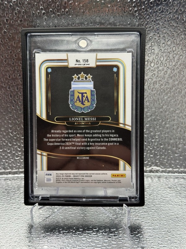 Lionel Messi Mezzanine 2024-25 Select FIFA Argentina SILVER CRACKED ICE view 2