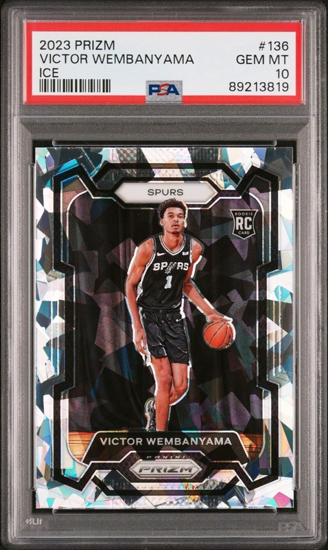 2023-24 Panini Prizm Victor Wembanyama Ice Prizm #136 RC PSA 10 - Spurs Rookie🔥