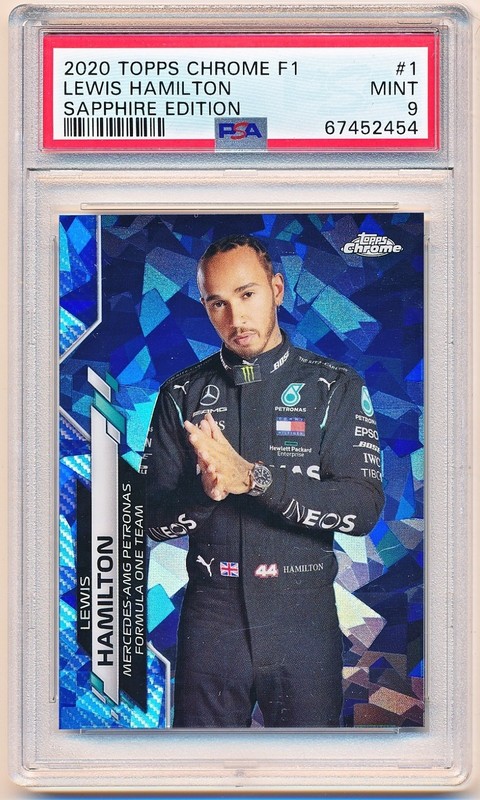 2020 Topps Chrome Sapphire F1 Lewis Hamilton #1 PSA 9 - POP 390