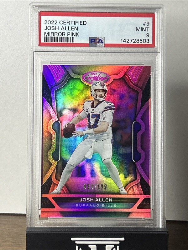 🔥Josh Allen 2022 Certified Mirror Pink SP #d To 199 Buffalo Bills PSA 9🔥