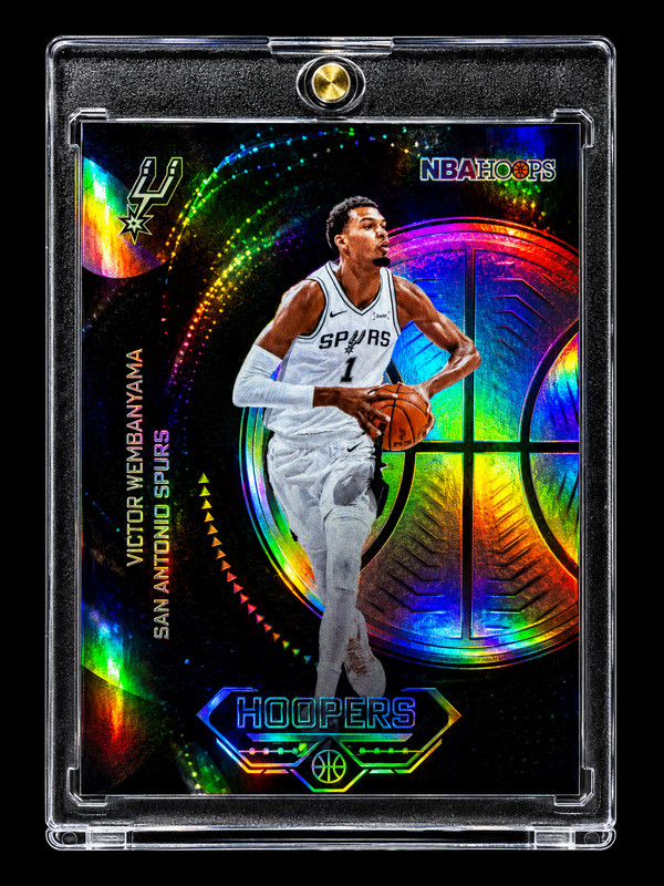 VICTOR WEMBANYAMA BLACK REFRACTOR HOLO NBA SP INSERT Spurs NBA Finals W Case view 2