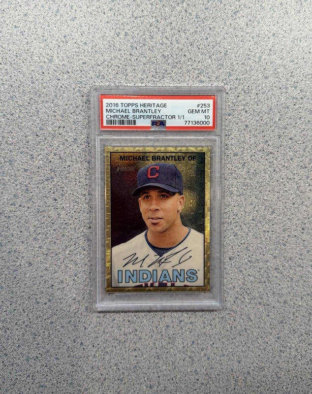 2016 Topps Heritage #253 Michael Brantley Chrome Superfractor 1/1 PSA 10 RARE