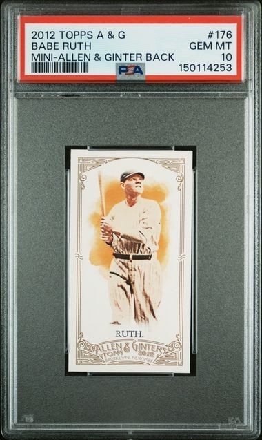 BABE RUTH 2012 Topps A & G MINI—A & G BACK #176 PSA 10 GEM MT HOF POP 5
