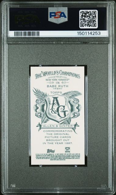 BABE RUTH 2012 Topps A & G MINI—A & G BACK #176 PSA 10 GEM MT HOF POP 5 view 2