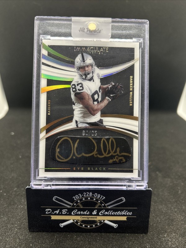 DARREN WALLER 2021 Panini Immaculate Eye Black Gold AUTO #D /25 LV Raiders - T02