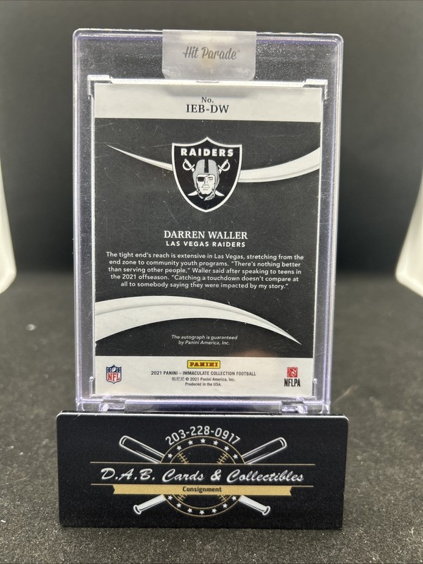 DARREN WALLER 2021 Panini Immaculate Eye Black Gold AUTO #D /25 LV Raiders - T02 view 2