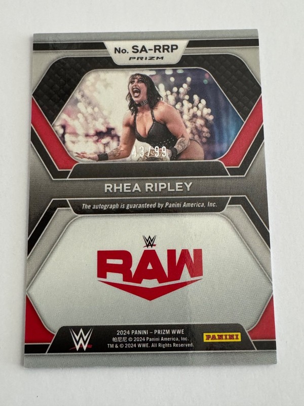 2024 Panini Prizm WWE Superstar Autographs Rhea Ripley #SA-RRP /99 view 2