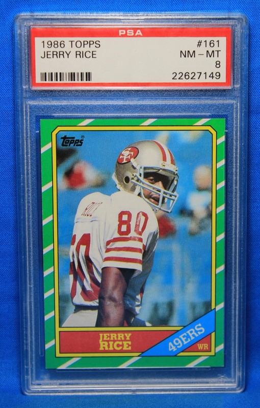 1986 TOPPS # 161 Jerry Rice RC PSA 8 NM-MT # 22627149  SAN FRANCISCO 49ers !!!