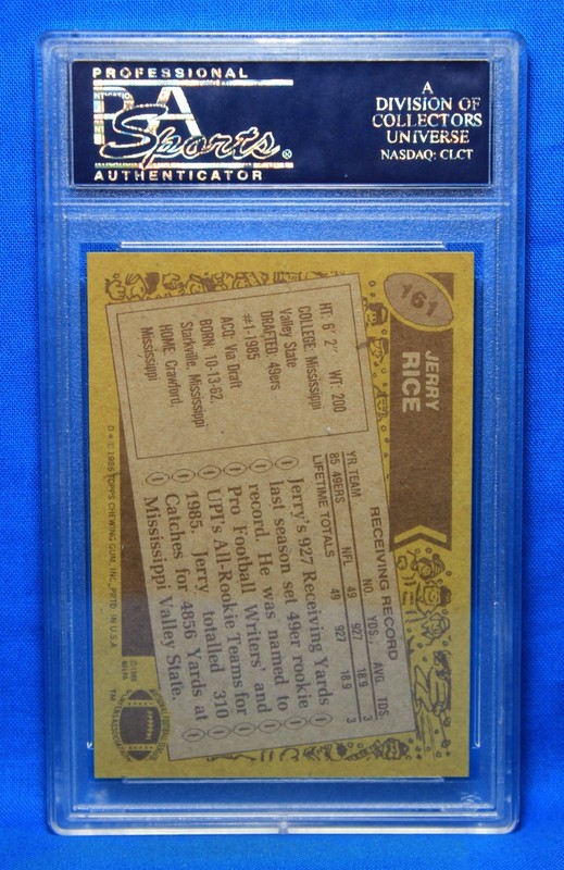 1986 TOPPS # 161 Jerry Rice RC PSA 8 NM-MT # 22627149  SAN FRANCISCO 49ers !!! view 2
