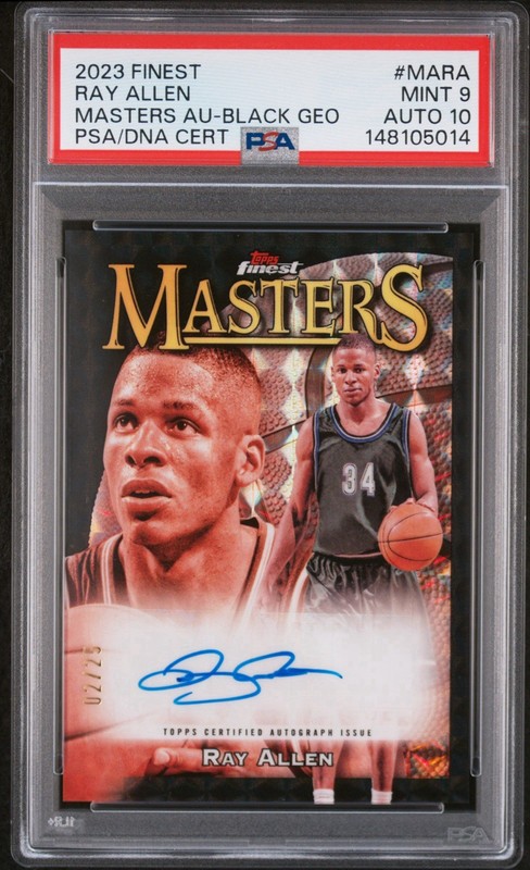 2023 Finest Masters Autograph Black geometric 02/25 Ray Allen PSA 9 Auto 10