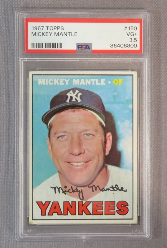 MICKEY MANTLE #150 Topps 1967 PSA 3.5 VG+ Baseball Card New York Yankees HOF