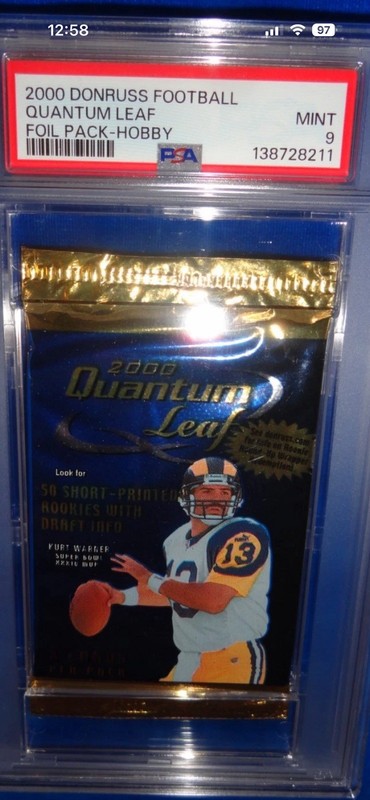 🔥 Brady RC? Sanders Auto? 2000 Quantum Leaf  Foil Hobby Pack POP 4 PSA 9 Invest