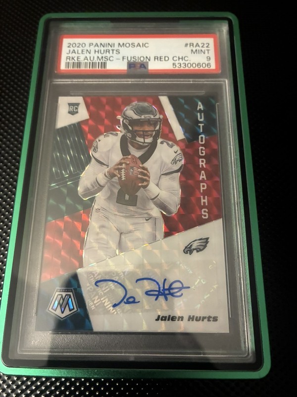 2020 PANINI MOSAIC ROOKIE AUTO MOSAIC | FUSION RED #RA22 JALEN HURTS PSA 9