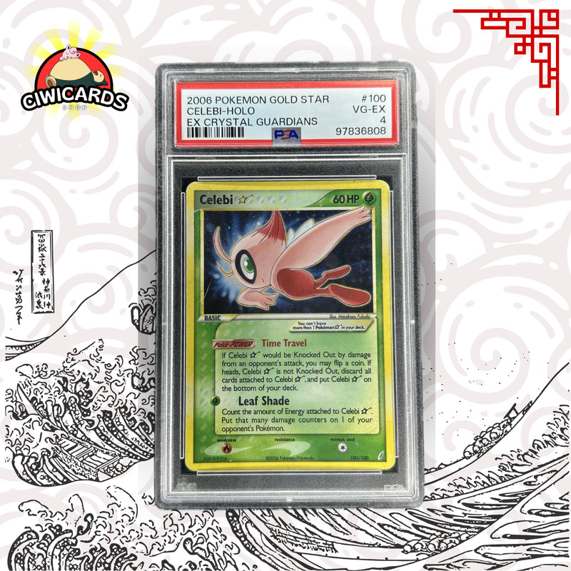 Pokemon Celebi Gold Star Holo 100/100 Ex Crystal Guardians 2006 | PSA 4 English