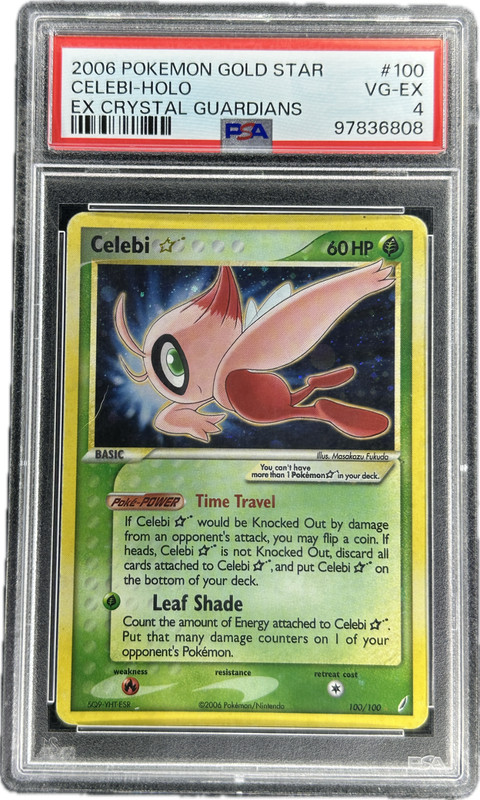 Pokemon Celebi Gold Star Holo 100/100 Ex Crystal Guardians 2006 | PSA 4 English view 2