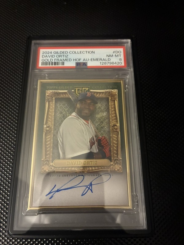 2024 TOPPS GOLD FRAMED #DO DAVID ORTIZ EMERALD AUTO PSA 8 view 1